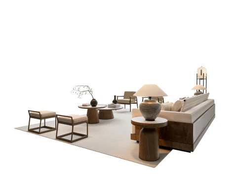 ソファ コーヒーテーブル ソファコンビネーション 2 3Dモデル