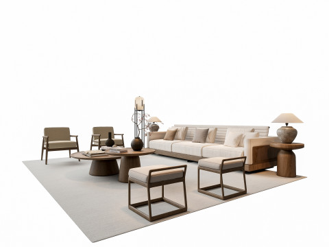 Sofa Coffee table sofa combination 2 3D Модель