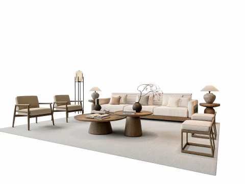 ソファ コーヒーテーブル ソファコンビネーション 2 3Dモデル