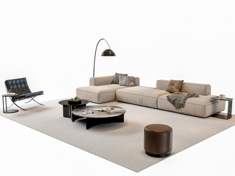 Sofa Coffee table sofa combination 03 3D Model