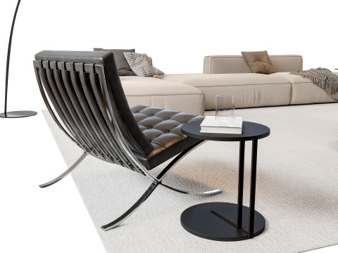 Sofa Coffee table sofa combination 03 3Dモデル