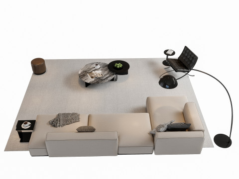 Sofa Coffee table sofa combination 03 3Dモデル