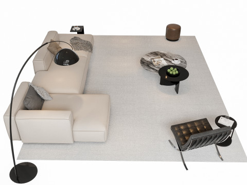 Sofa Coffee table sofa combination 03 3Dモデル