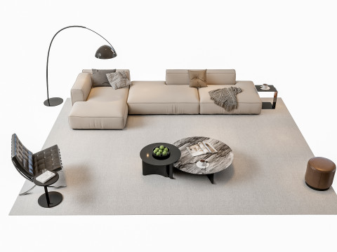 Sofa Coffee table sofa combination 03 3Dモデル