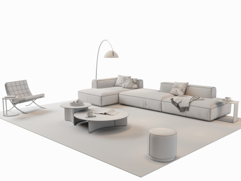 Sofa Coffee table sofa combination 03 3Dモデル