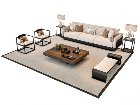 Sofa Coffee table sofa combination 3 3Dモデル