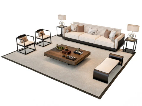 Sofa Couchtisch Sofakombination 3 3D Modell