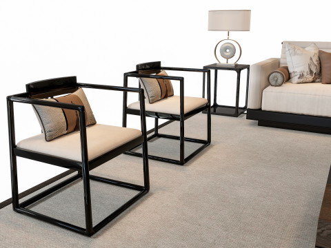 Sofa Coffee table sofa combination 3 3D Model