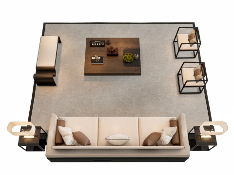 Sofa Coffee table sofa combination 3 3D Model