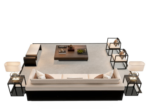 Sofa Coffee table sofa combination 3 3D Model