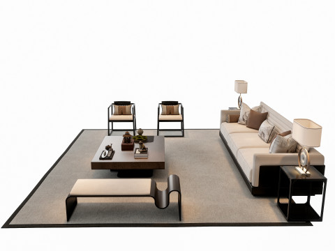 Sofa Coffee table sofa combination 3 3D Model
