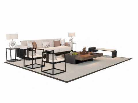 Sofa Coffee table sofa combination 3 3D Model