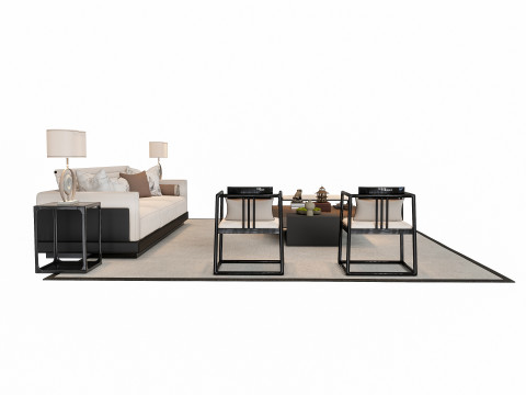 Sofa Coffee table sofa combination 3 3D Model