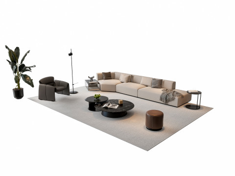 Sofa Coffee table sofa combination 4 3D मॉडल