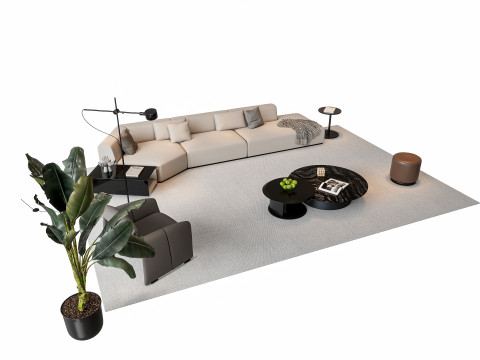 Sofa Coffee table sofa combination 4 3D मॉडल