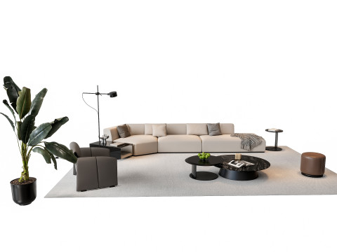 Sofa Coffee table sofa combination 4 3D मॉडल