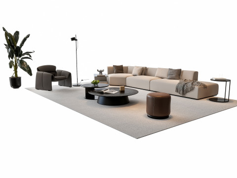 Sofa Coffee table sofa combination 4 3D मॉडल