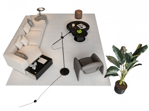 Sofa Coffee table sofa combination 4 3D मॉडल