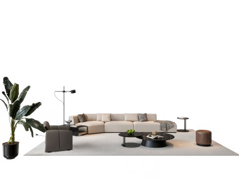 Sofa Coffee table sofa combination 4 3D मॉडल