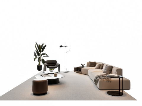 Sofa Coffee table sofa combination 4 3D मॉडल