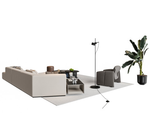 Sofa Coffee table sofa combination 4 3D मॉडल