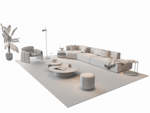 Sofa Coffee table sofa combination 4 3D मॉडल