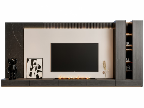 Sofa Coffee table sofa back panel TV wall Living room set 0 Modèle 3D