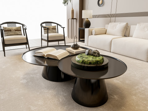 Sofa Coffee table sofa back panel TV wall Living room set 1 3D Модель