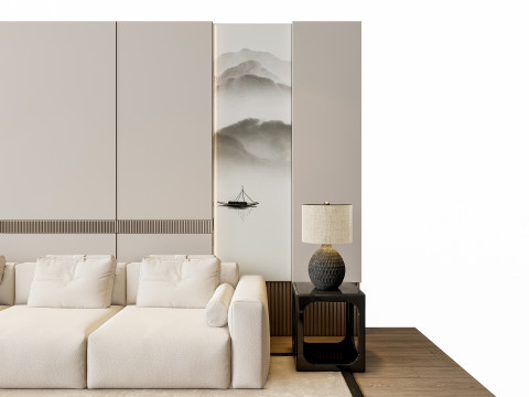 Sofa Coffee table sofa back panel TV wall Living room set 1 3D Модель