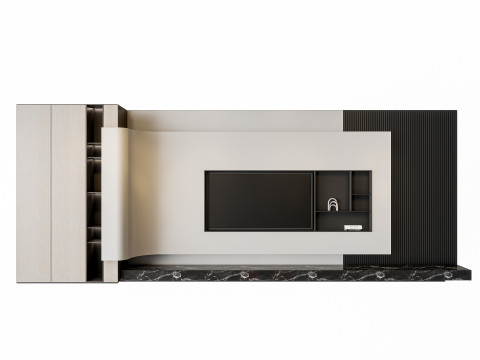 Sofa Coffee table sofa back panel TV wall Living room set 1 3D Модель