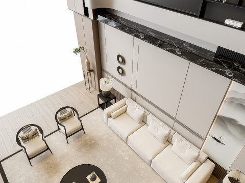 Sofa Coffee table sofa back panel TV wall Living room set 1 3D Модель