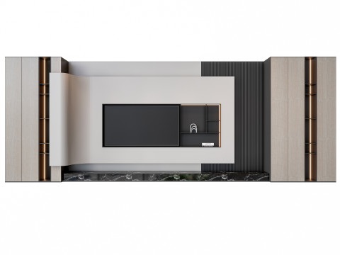 Sofa Coffee table sofa back panel TV wall Living room set 2 3D मॉडल
