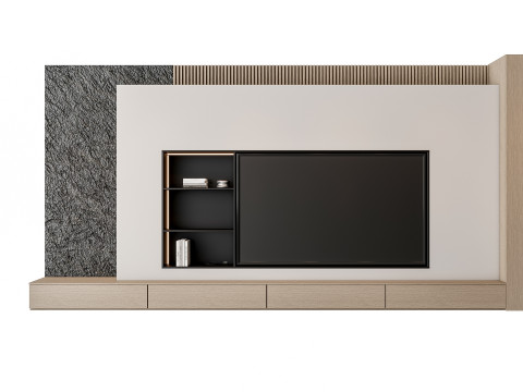 Sofa Coffee table sofa back panel TV wall Living room set 4 3D Модель