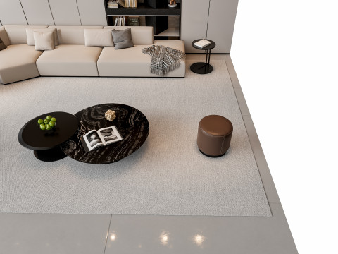 Sofa Coffee table sofa back panel TV wall Living room set 4 3D Модель