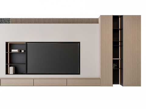 Sofa Coffee table sofa back panel TV wall Living room set 4 3D Модель