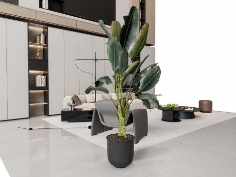 Sofa Coffee table sofa back panel TV wall Living room set 4 3D Модель