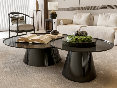 Sofa Coffee table Wall panel Living Combination 1 3D Model