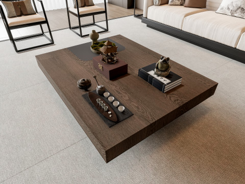Sofa Coffee table Wall panel Living Combination 3 3D Модель