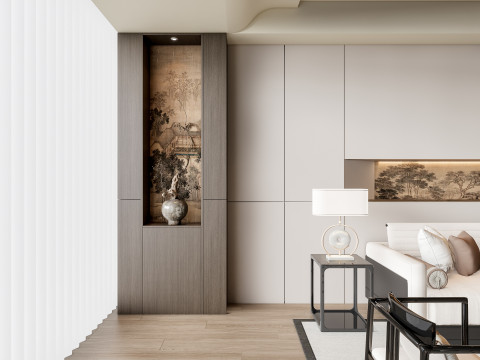 Sofa Coffee table Wall panel Living Combination 3 3D Модель