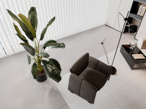 Sofa Coffee table Wall panel Living Combination 4 3D 모델