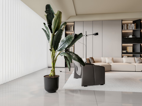 Sofa Coffee table Wall panel Living Combination 4 3D 모델