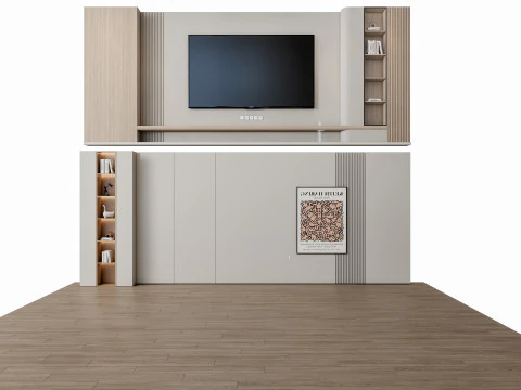 ソファ コーヒーテーブル 壁パネル リビング コンビネーション 5 3Dモデル