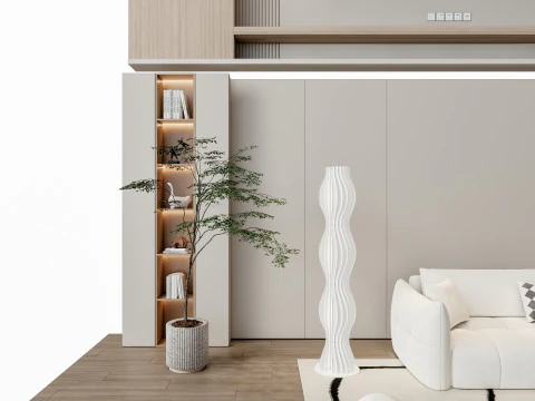 ソファ コーヒーテーブル 壁パネル リビング コンビネーション 5 3Dモデル