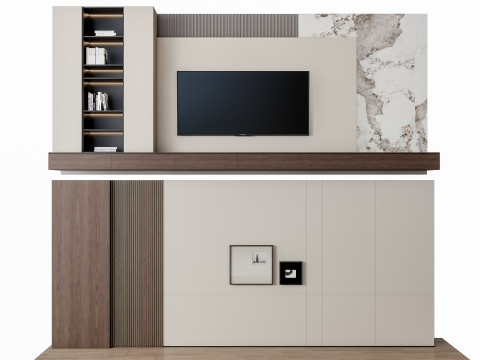 Sofa Coffee table Wall panel Living Combination 6 3Dモデル