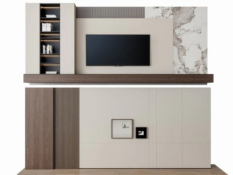 ソファ コーヒーテーブル 壁パネル リビング コンビネーション 6 3Dモデル