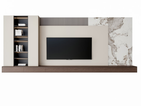 Sofa Coffee table Wall panel Living Combination 6 3Dモデル