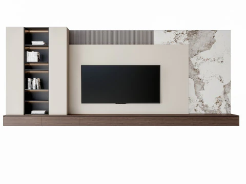 ソファ コーヒーテーブル 壁パネル リビング コンビネーション 6 3Dモデル