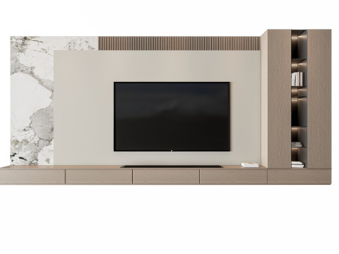 Sofa Coffee table Wall panel Living Combination 7 3Dモデル