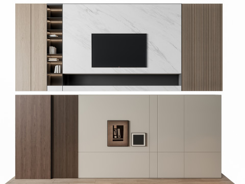 Sofa Coffee table Wall panel Living Combination 8 3Dモデル