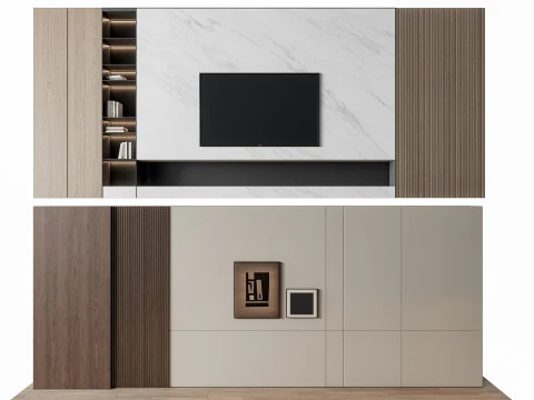 ソファ コーヒーテーブル 壁パネル リビング コンビネーション 8 3Dモデル